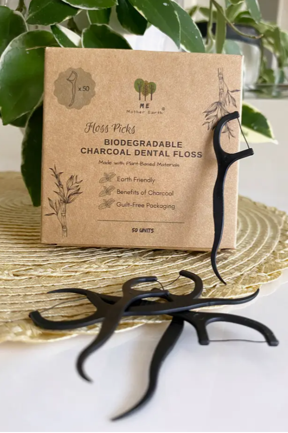 Plastic-Free Dental Floss Picks - 50 pk