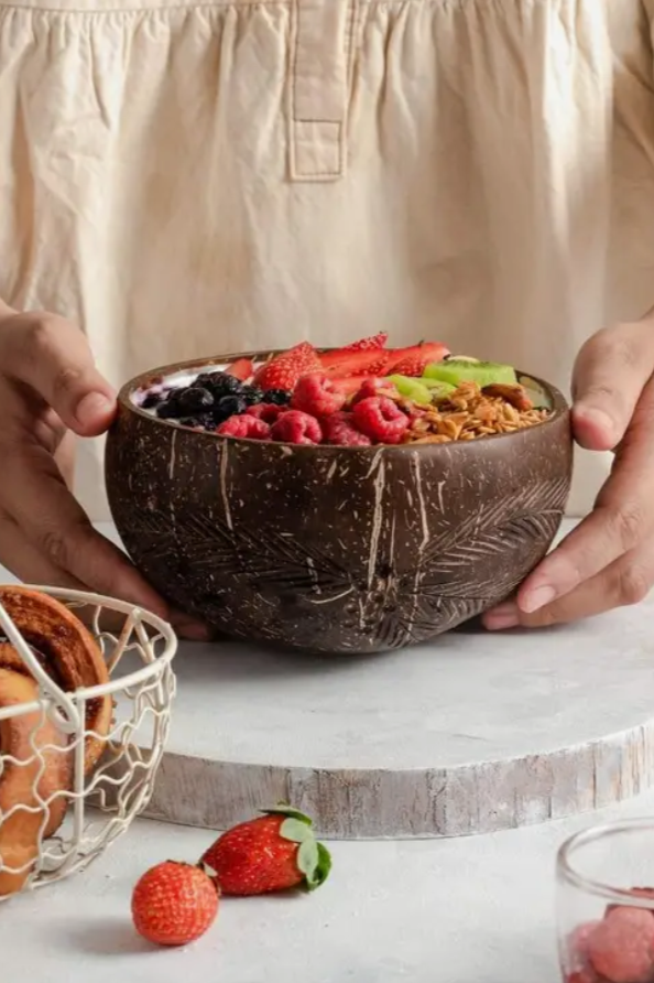 Coconut Bowl + Wooden Spoon