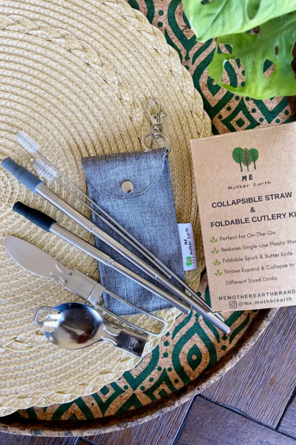 Collapsible Straw and Cutlery Set