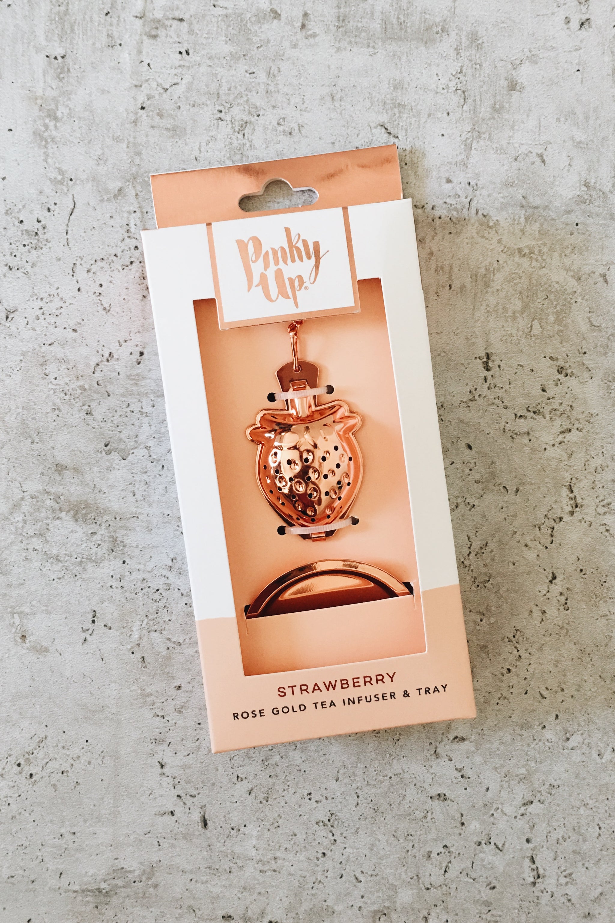 Strawberry Rose Gold Tea Infuser & Tray