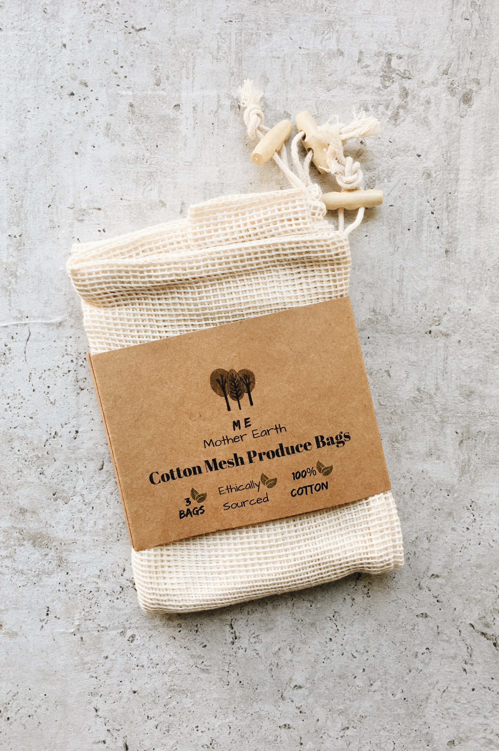 Cotton Mesh Produce Bags (3 pack)