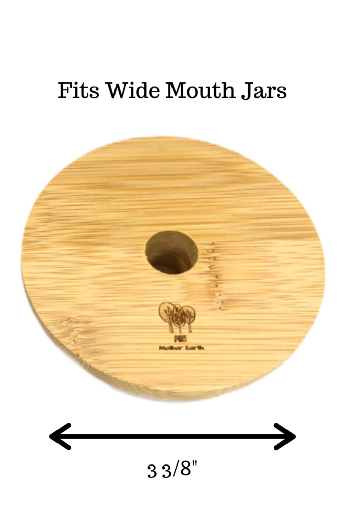 Bamboo Drink Lid for Mason Jar (2 sizes)