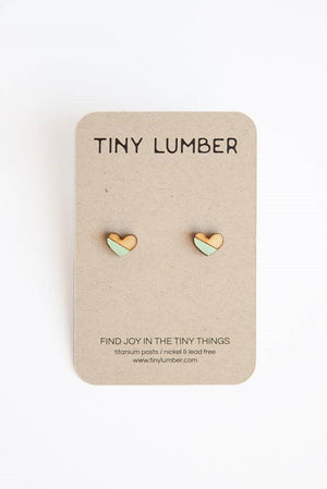 Wood Earrings - Tiny Hearts