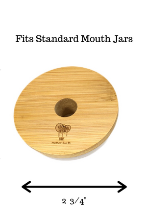 Bamboo Drink Lid for Mason Jar (2 sizes)